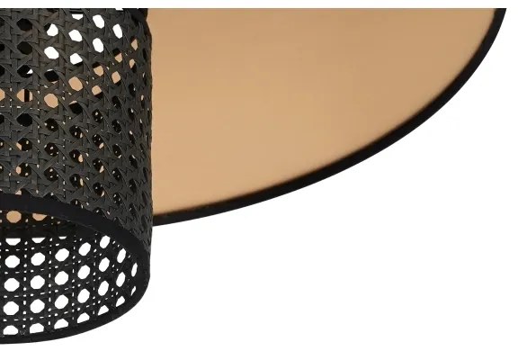 Lustră pe cablu TOKYO Duolla RATTAN 1xE27/15W/230V d. 50 cm auriu/negru