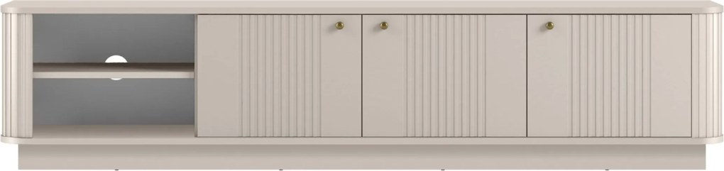 Dulap TV Vesper 187 cm cu 3 uși - kasmir / mânere aurii