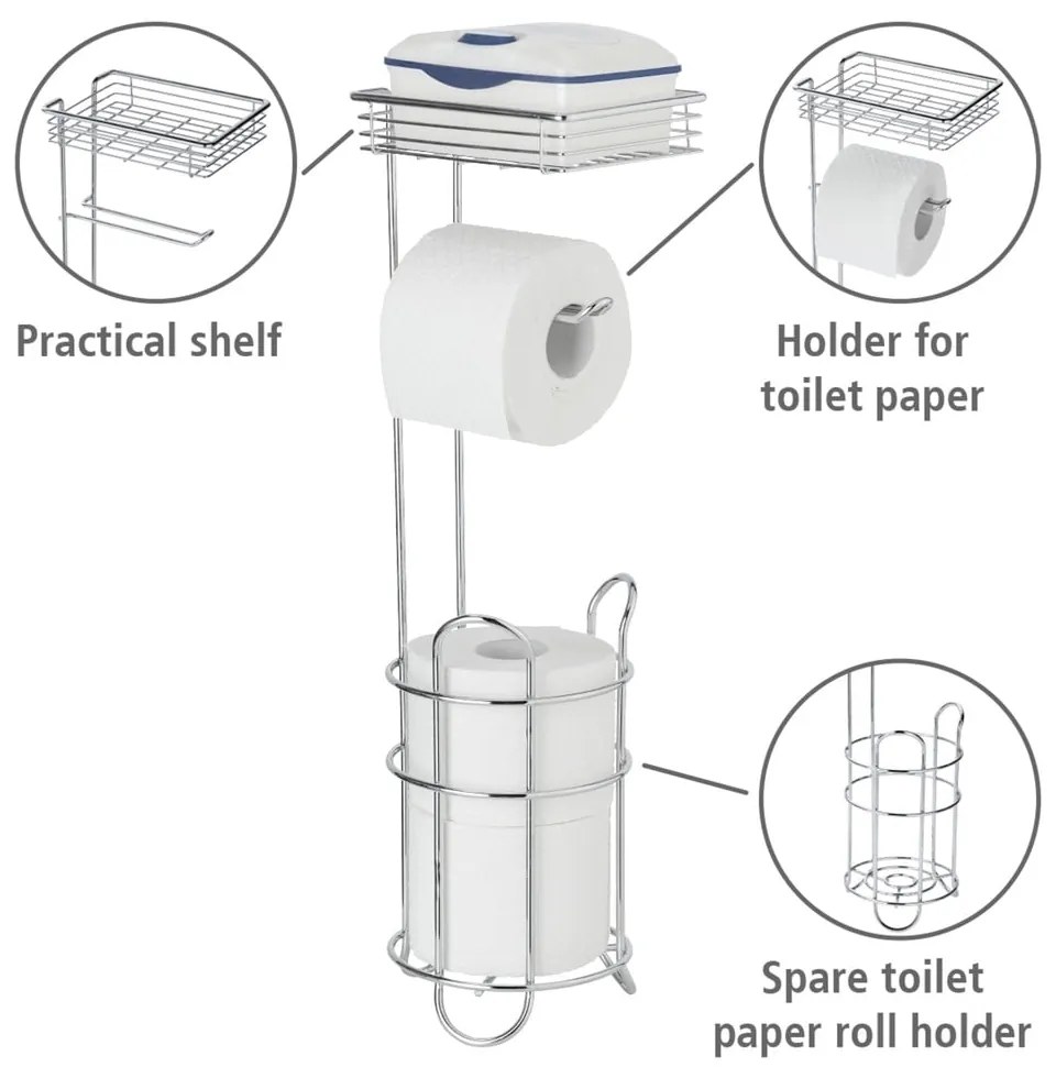 Suport pentru hârtie igienică argintiu din oțel cromat – Wenko