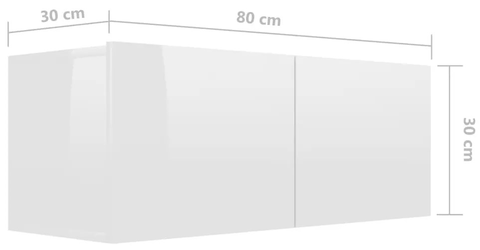 Set de dulapuri TV, 6 piese, alb extralucios, PAL 1, Alb foarte lucios, 30.5 x 30 x 90 cm