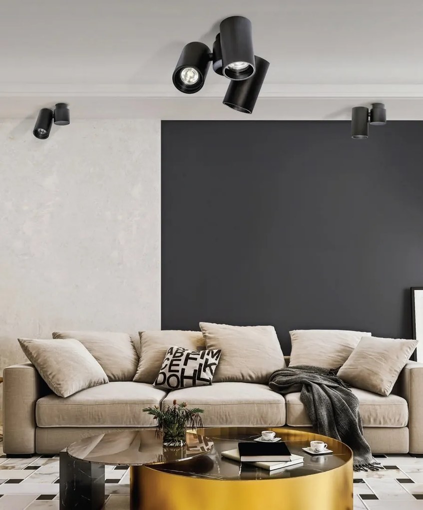 Spot modern directionabil aplicat tavan/plafon MAKALU 3 GU10 alb