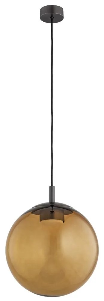 Lustra suspendata din Sticla, Chihlimbar, Metal, Titan, SACRAMENTO