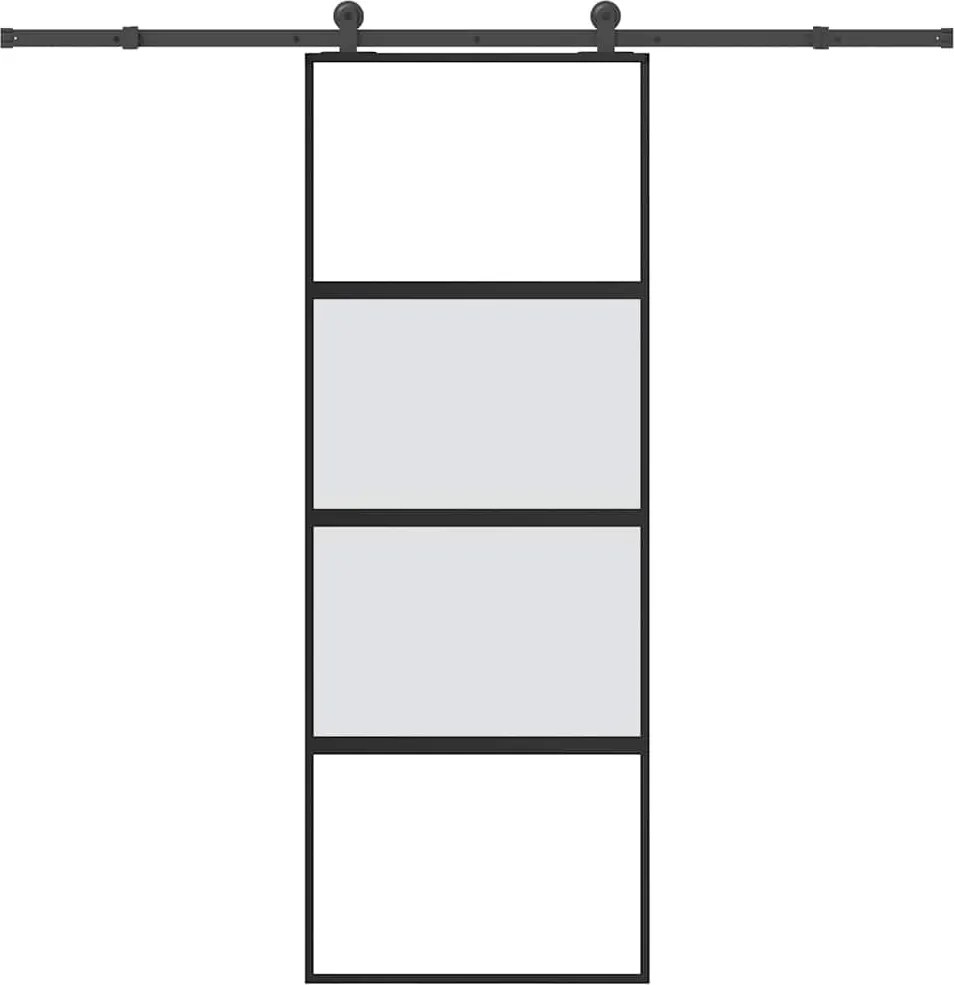 vidaXL Ușă glisantă cu set de feronerie sticlă temperată și aluminiu