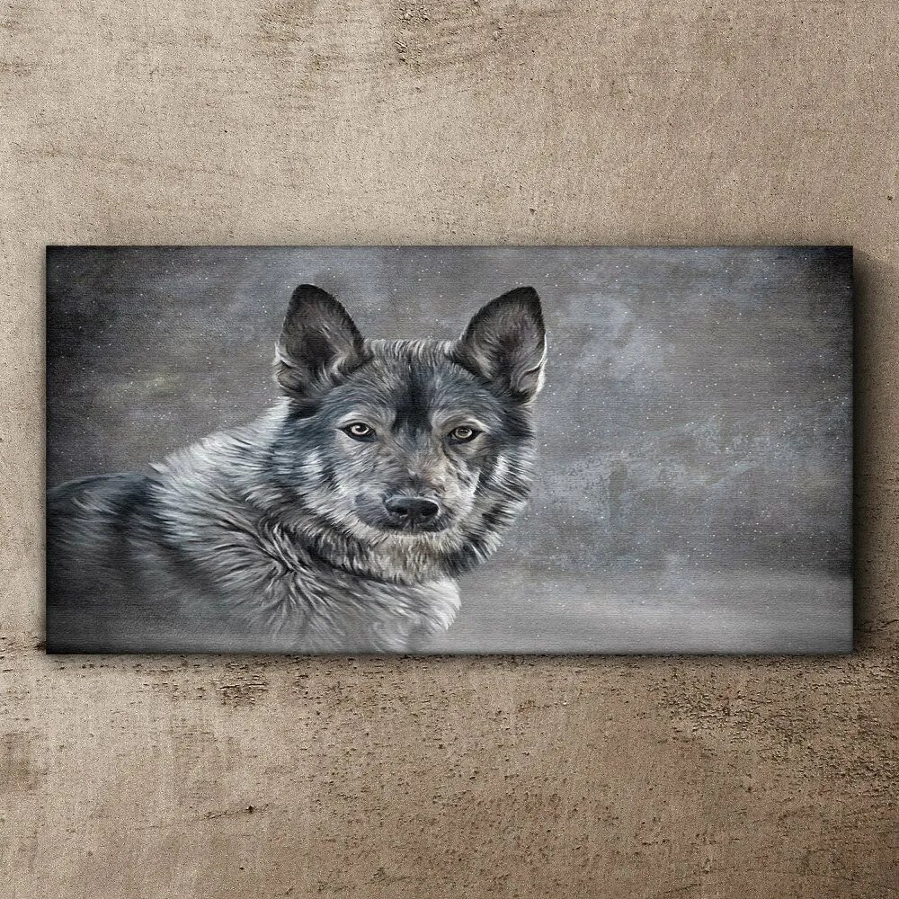 Tablou canvas Zăpadă de iarnă Animal lup Câine
