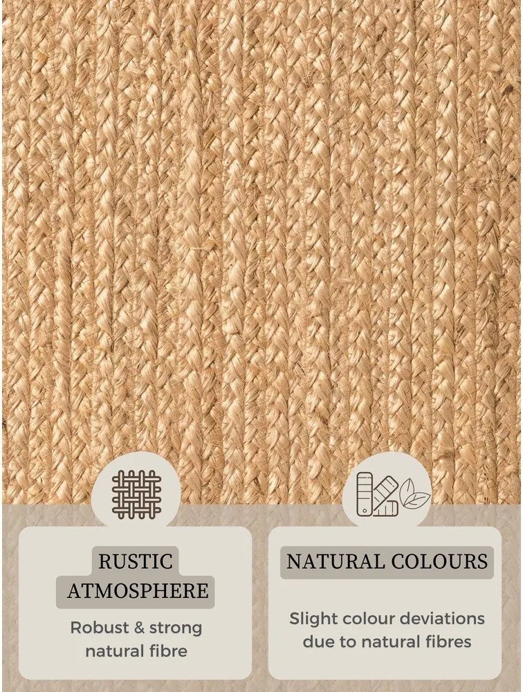 Covor în culoare naturală reversibil/țesut manual din iută 160x230 cm Braided – Hanse Home
