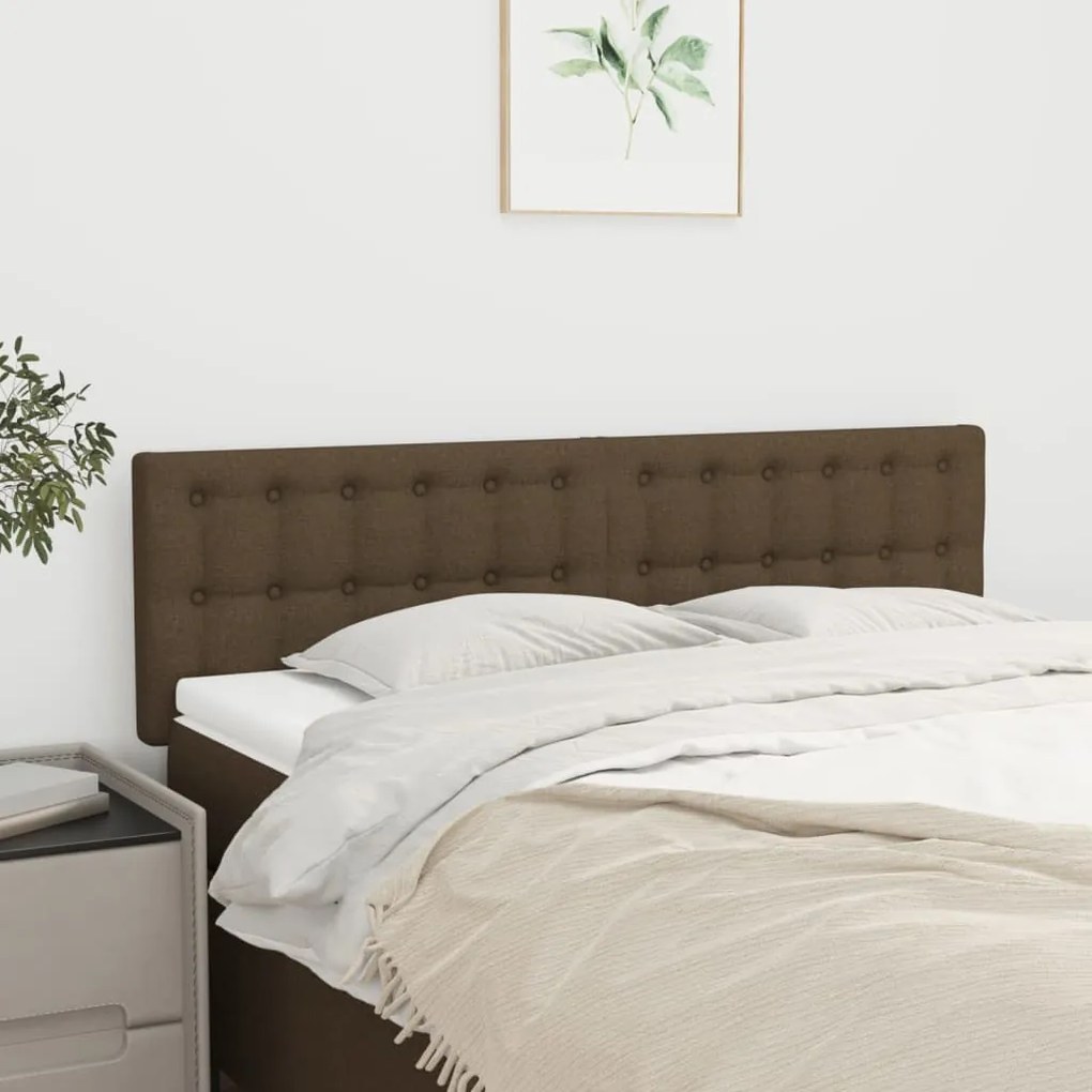 vidaXL Tăblii de pat, 2 buc., maro închis, 72x5x78/88 cm, textil