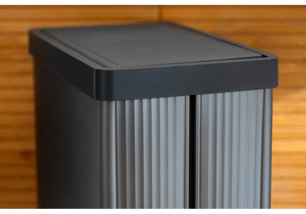 Coș de gunoi albastru cu senzori de atingere din plastic reciclat 54 l Verto High – Curver