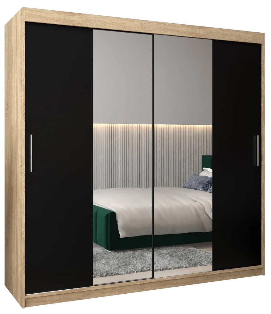 Dulap de haine 200 cm Toki 1 (stejar sonoma + negru mat). 1064941