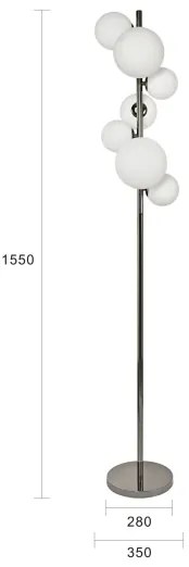 Brilagi - Lampadar LED MILLA 7xG9/3W/230V crom negru/alb