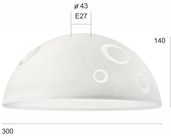 Abajur de rezervă din sticlă SFERA E27 140x300 mm alb