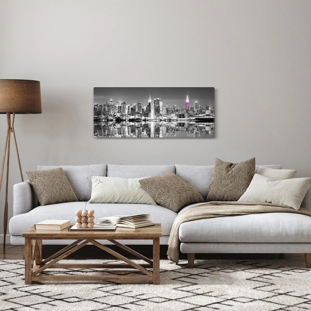 Tablou - New York și zgârie-norii mov (120x50 cm)
