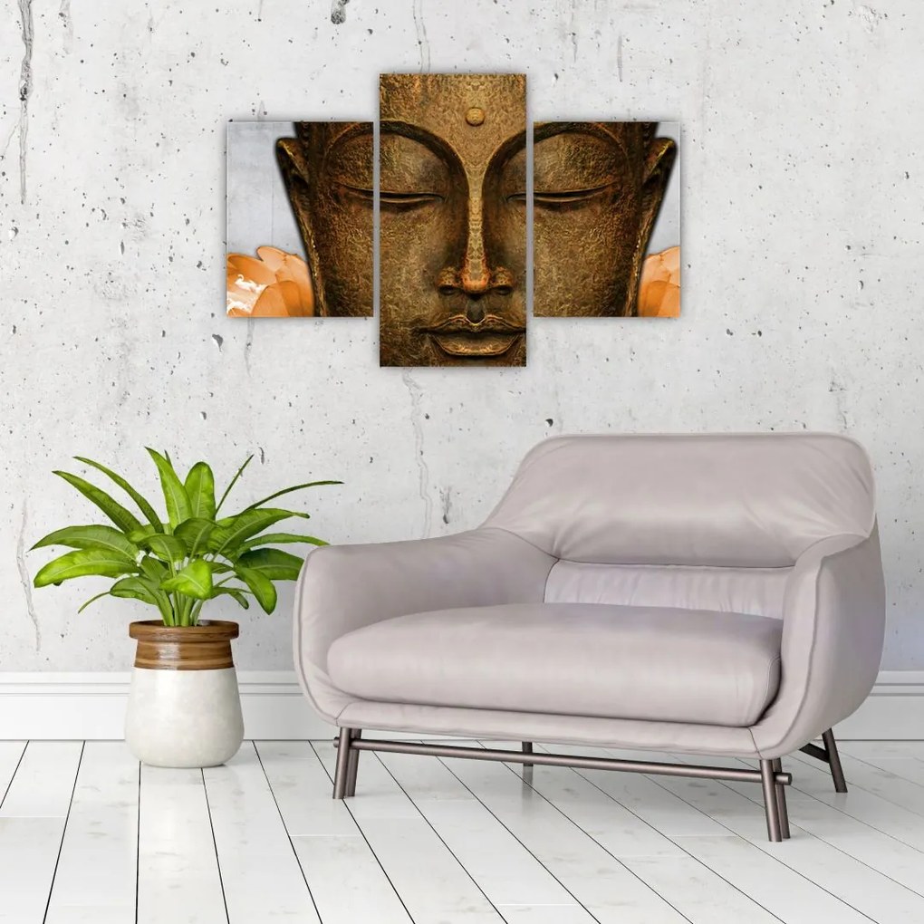 Tablou cu statuie cu detaliu a feței (90x60 cm)