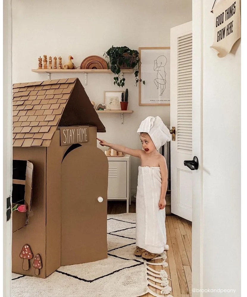 Covor crem lavabil/țesut manual din bumbac 140x200 cm Bereber Beige – Lorena Canals