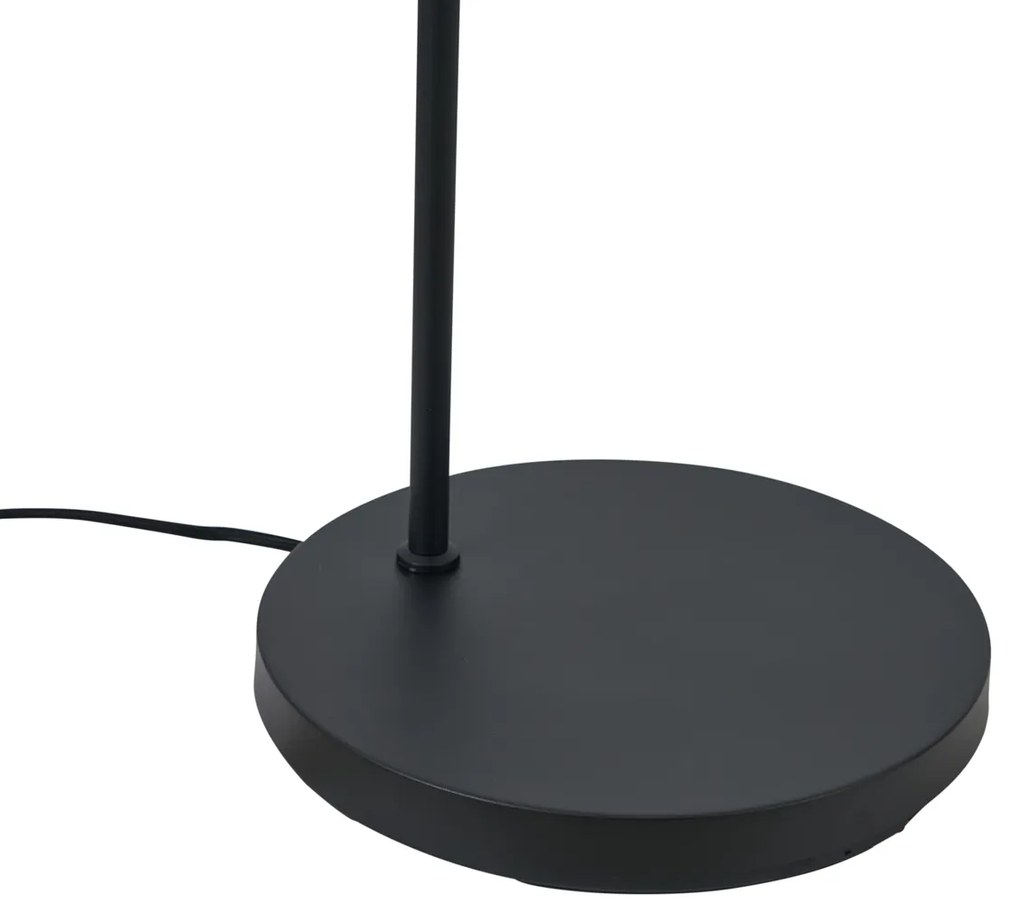 Lampă de podea Art Deco neagră cu abajur negru - Nest