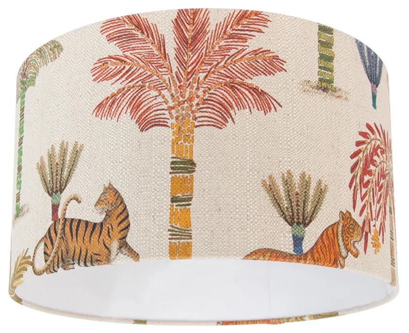 Abajur din material textil multicolor cu imprimeu animal 35/35/20