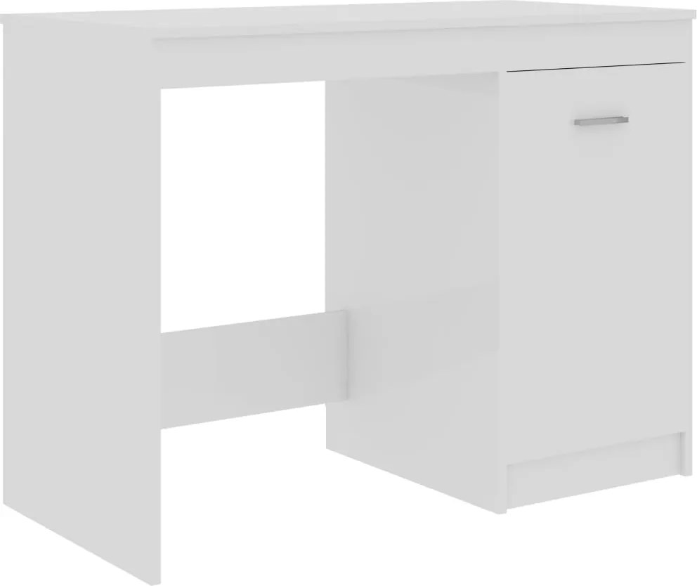 vidaXL Birou, alb extralucios, 100x50x76 cm, lemn prelucrat