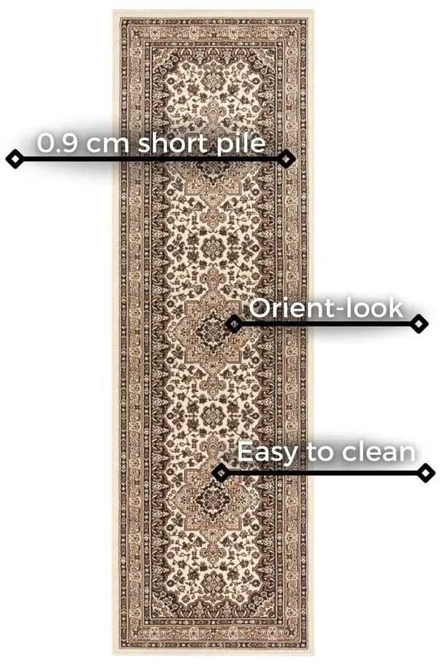 Traversă Nouristan Parun Tabriz, 80 x 250 cm, bej