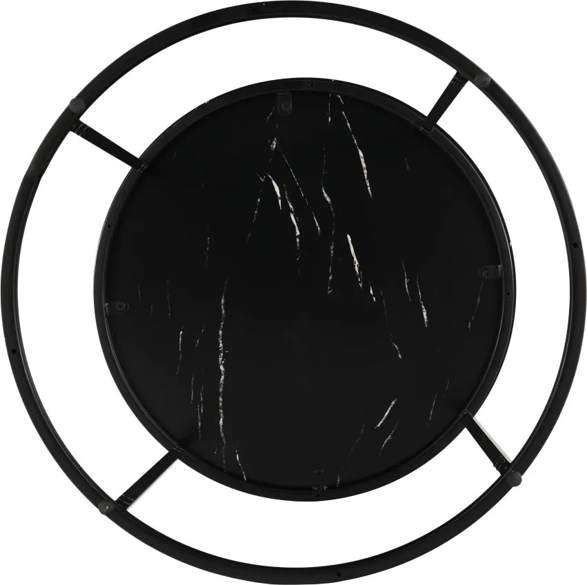 Măsuţă de cafea, marmură neagră / metal negru, GAGIN