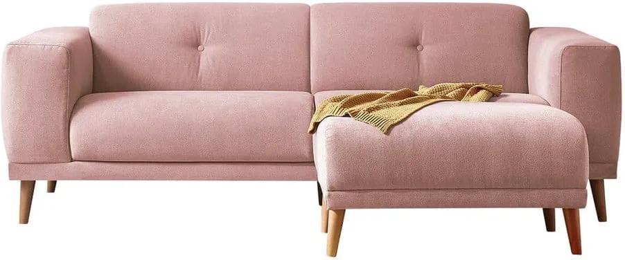 Canapea cu taburet Bobochic Paris Luna, roz