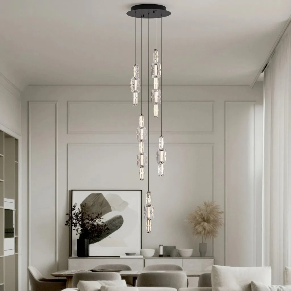 Corp de iluminat decorativ inaltime 200cm, Alume LED din metal si acrilic