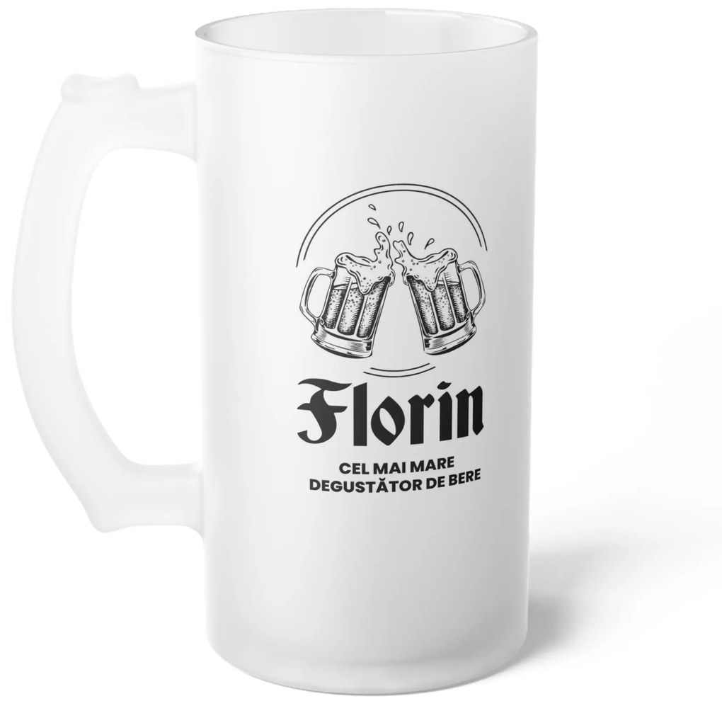 Halba de Bere Personalizata cu Mesaj, 500 ml, transparenta, mata