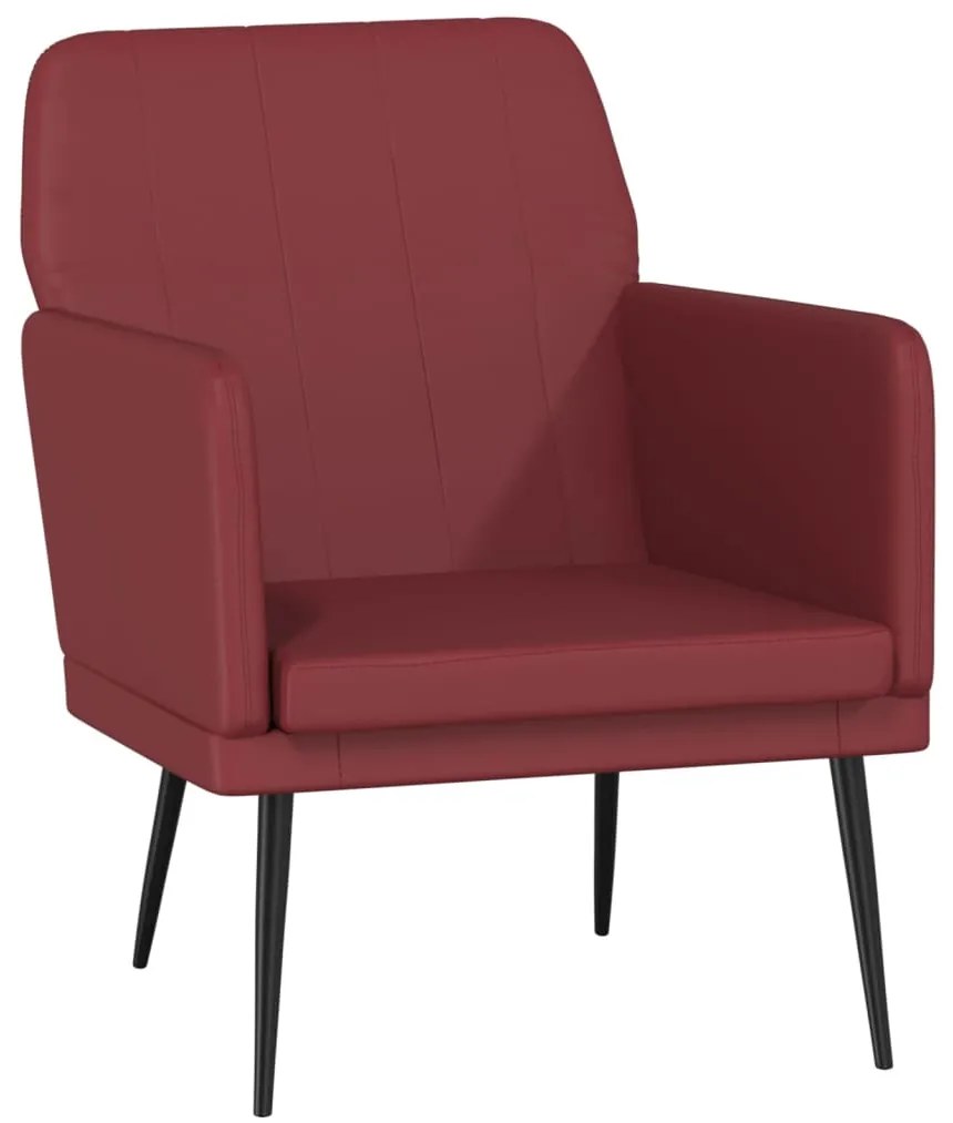 351396 vidaXL Fotoliu, roșu vin, 61x78x80 cm, piele artificială