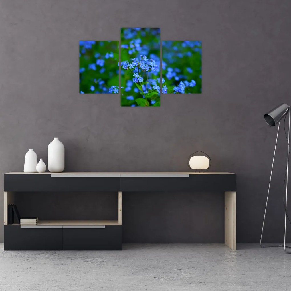 Tablou cu flori albastre (90x60 cm)