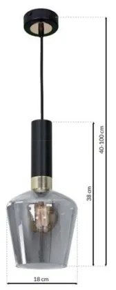 Lustră pe cablu ROMA BLACK 1xE27/60W/230V