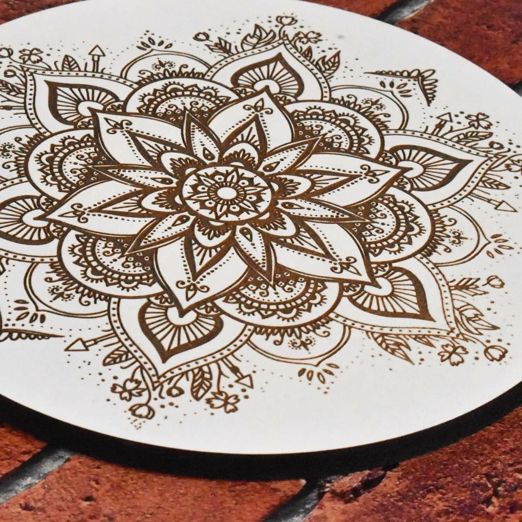 DUBLEZ | Decorațiune din lemn pentru perete – Mandala soare