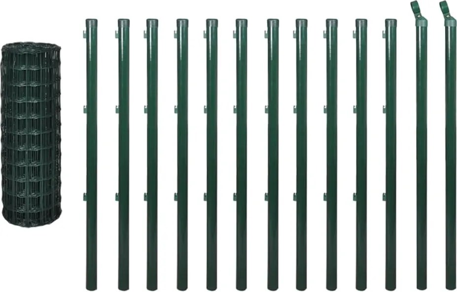 vidaXL Euro gard, verde, 25 x 1,5 m, oțel