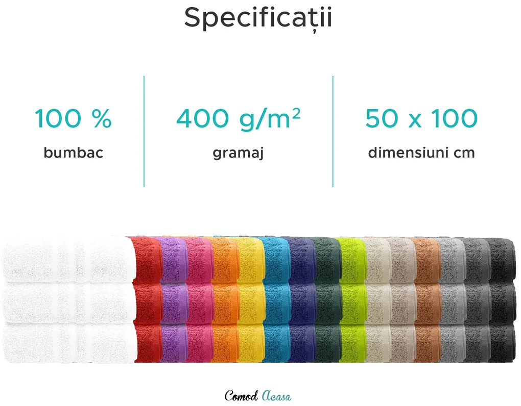 Prosop Classic 50 x 100 cm portocaliu, 100% bumbac