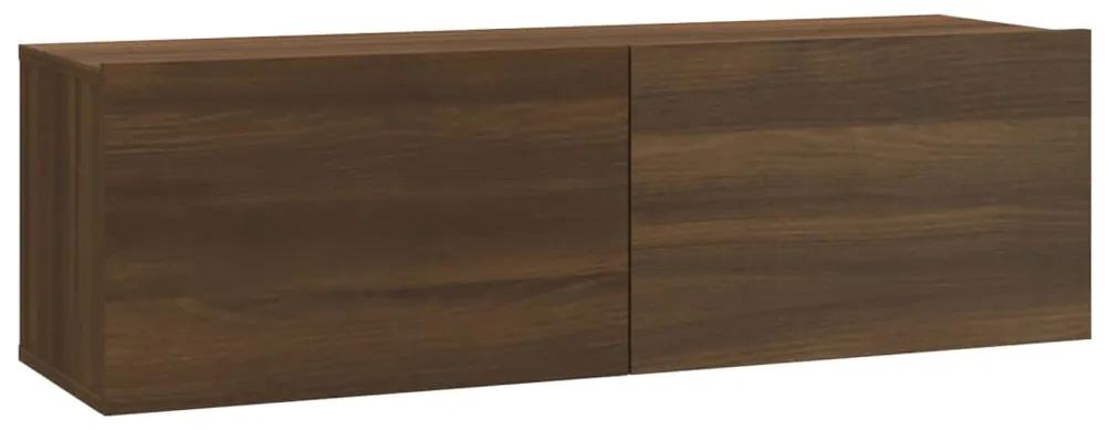 Set dulapuri TV de perete, stejar maro, lemn prelucrat 1, Stejar brun, 100 x 30 x 30 cm