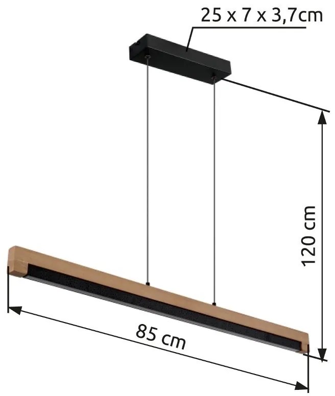 Lustra LED suspendata design natural lemn STARLA