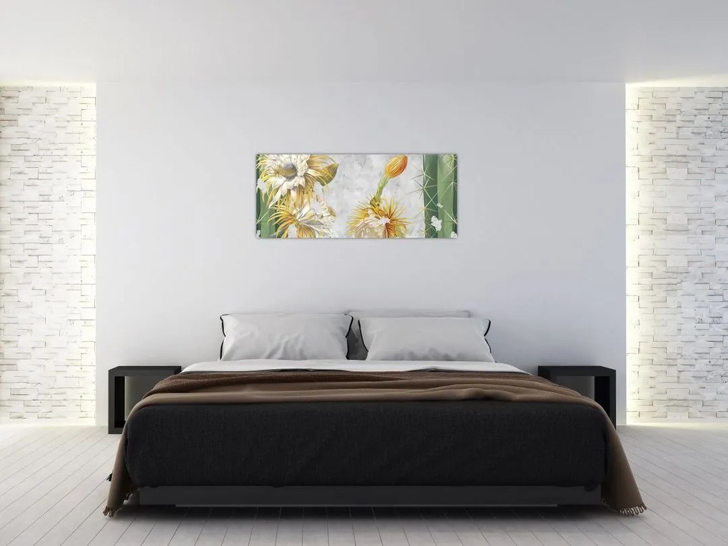 Tablou - Cactuși înfloriți, vintage (120x50 cm)