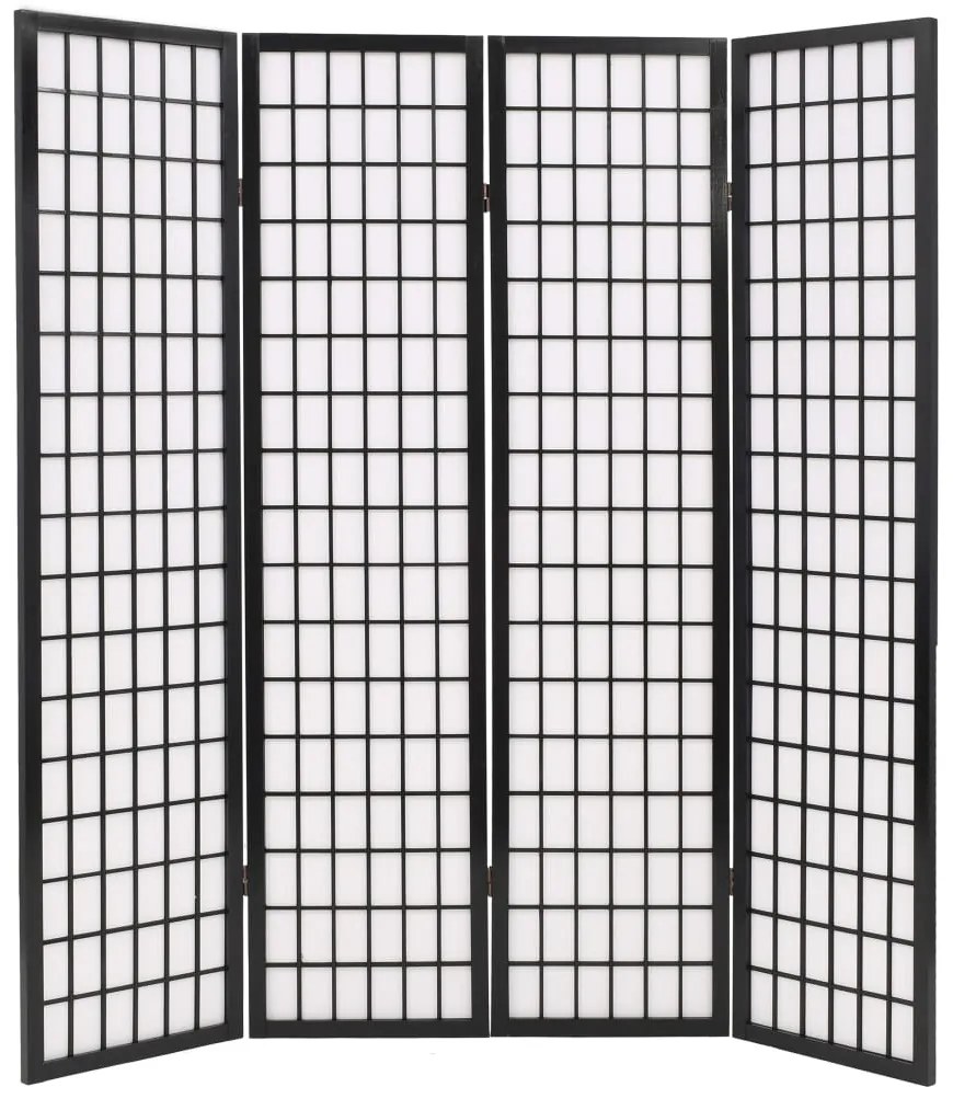 245898 vidaXL Paravan pliabil cu 3 panouri, 120x170 cm, negru, stil japonez