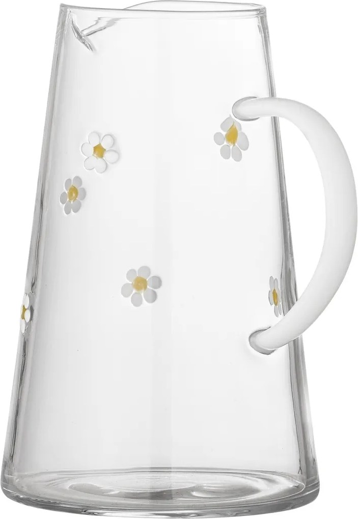 Carafă din sticlă cu motive florale, D12×H19 cm, transparentă, „Buzz"