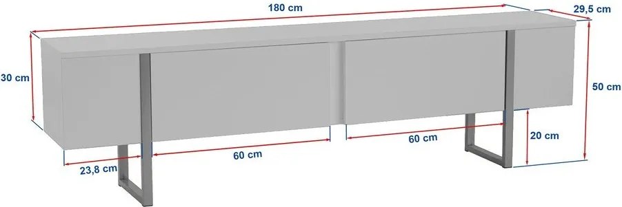 Comodă TV în culoare naturală cu aspect de lemn de pin 180x50x29,5 cm Serenity – Kalune Design