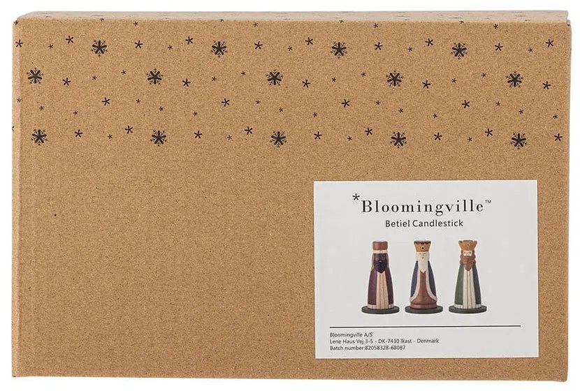 Sfeșnice 3 buc. din lemn cu model de Crăciun Betiel – Bloomingville