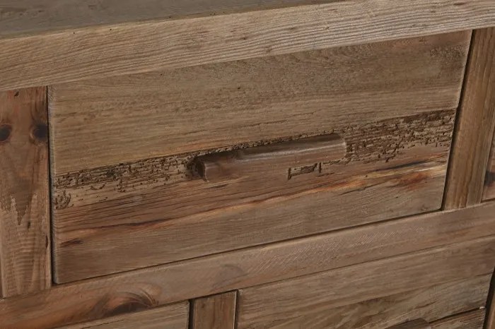 Comoda din lemn de pin reciclat, maro, Timber