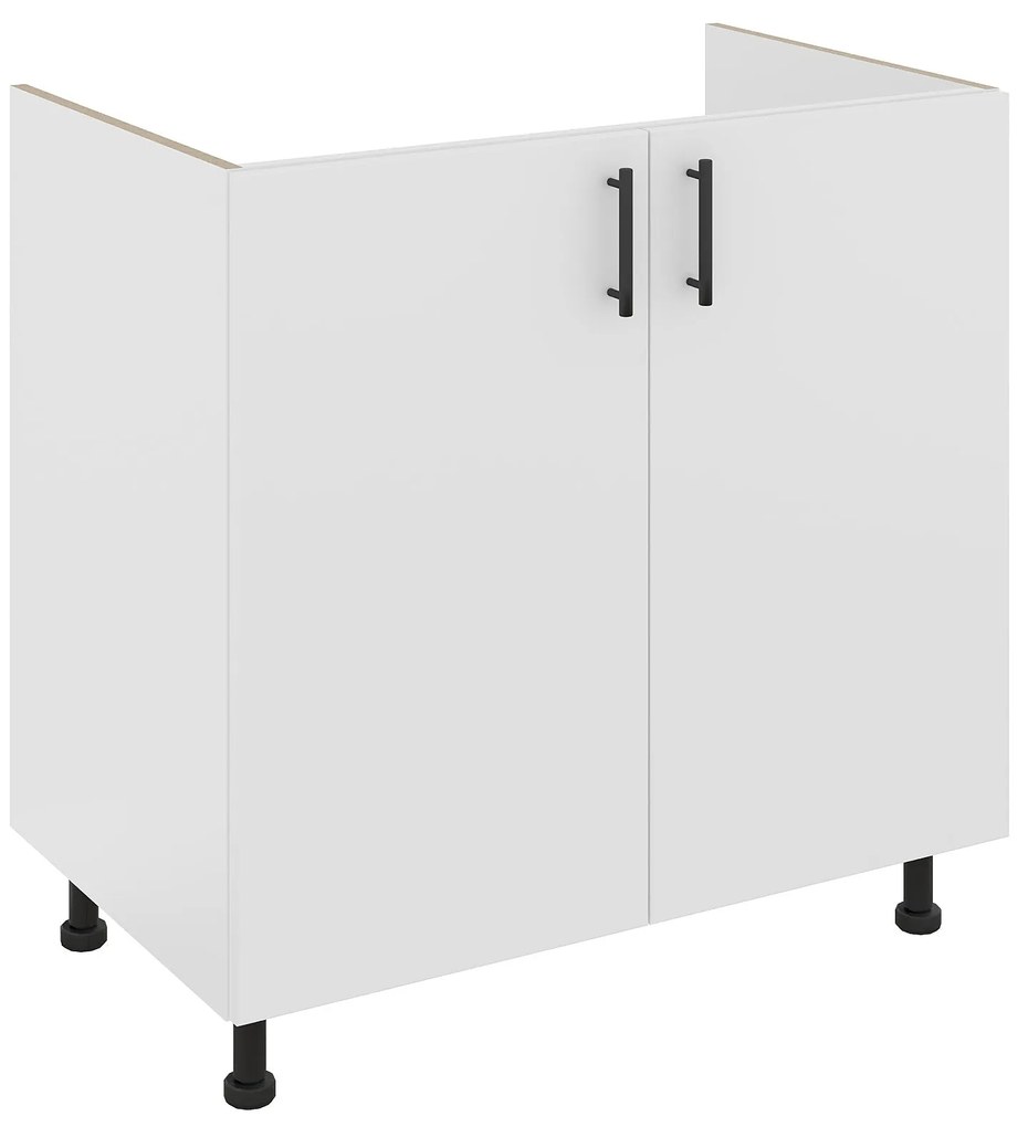 Set Masca Chiuveta Karo, Alb, 80 x 50 x 80 cm, Chiuveta Inox, Cuva dreapta