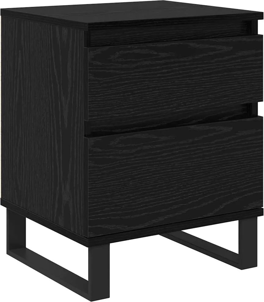 vidaXL Dulap de noapte Stejar Negru 40 x 35 x 50 cm Lemn compozit