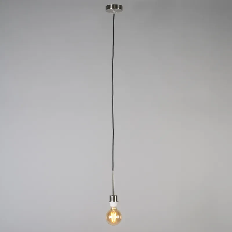 Lampă modernă cu pandantiv din oțel cu abajur 45 cm negru - Combi 1