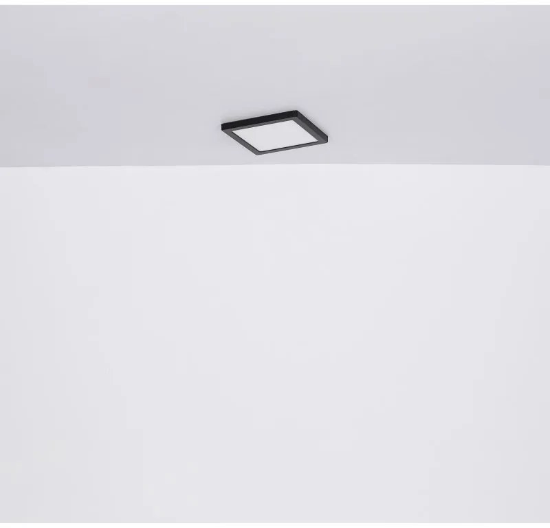 Plafoniera LED design modern LASSE negru 21,7x21,7cm