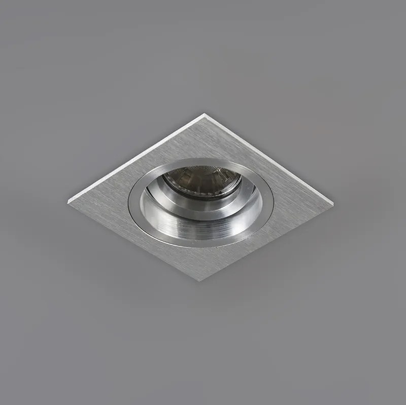 Set de 6 spoturi încastrate pătrate din aluminiu reglabile - Chuck