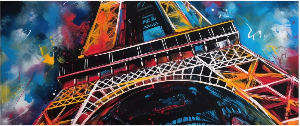 Tablou - Pictură a Turnului Eiffel II. (120x50 cm)