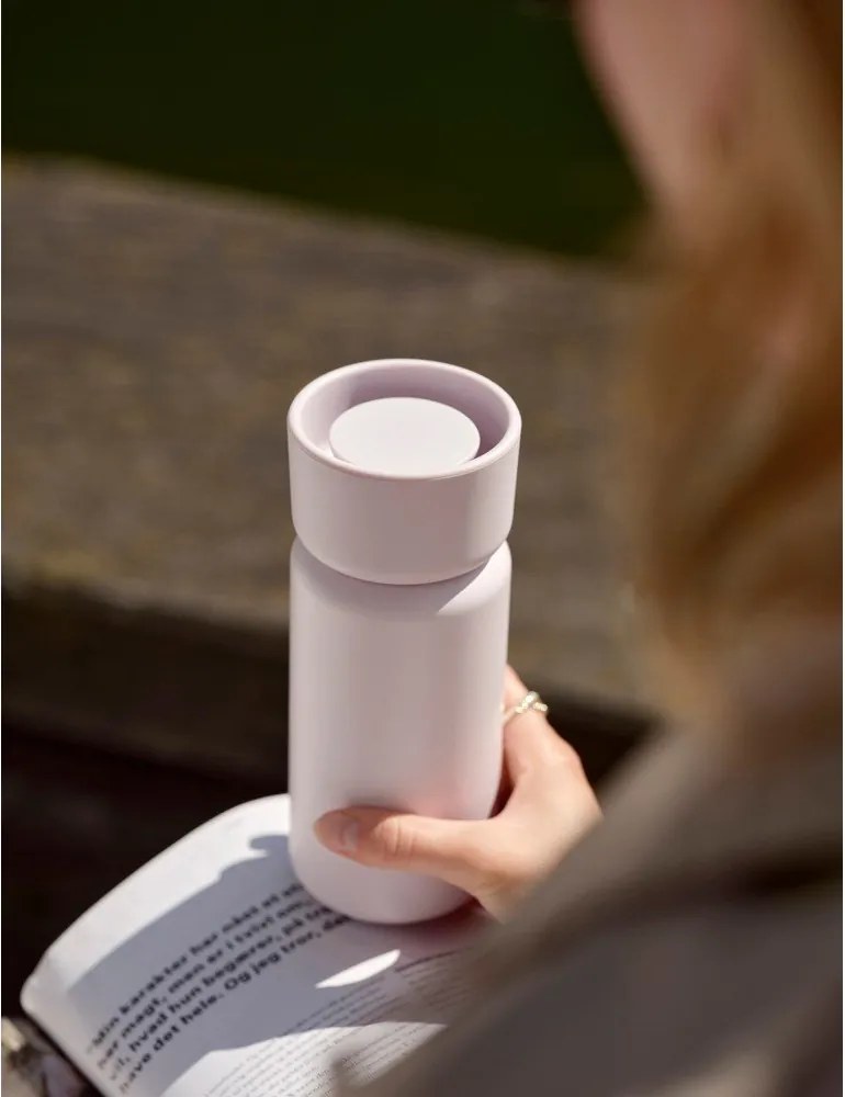 Cană termos roz-deschis din oțel inoxidabil 400 ml Singles – Zone