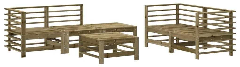 3186206 vidaXL Set mobilier relaxare de grădină, 6 piese, lemn de pin tratat