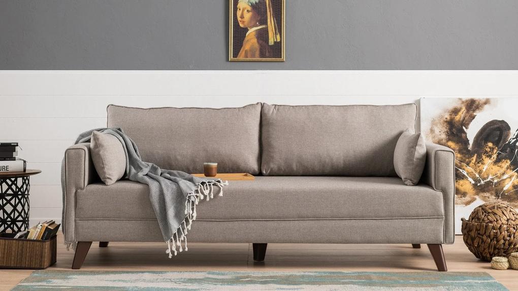 Canapea cu 3 Locuri Bella, Crem, 208 x 85 x 78 cm