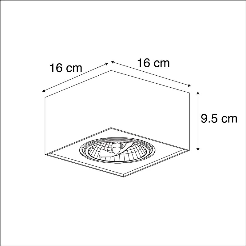 Spotlight de design negru pătrat - Kaya