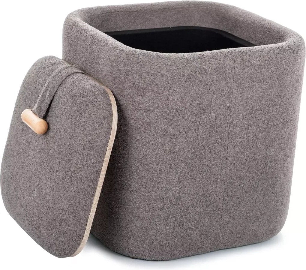 Taburet gri NAP cu spatiu de depozitare 37x37 cm